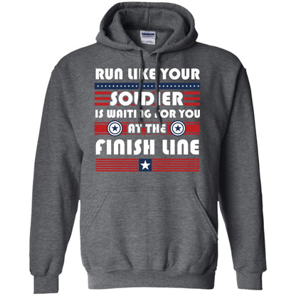 Soldier T-shirt Run Like Your Soldier Is Waiting For You At The Finish Line Dark Heather
