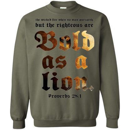 Christian T-shirt Bold As A Lion Military Green