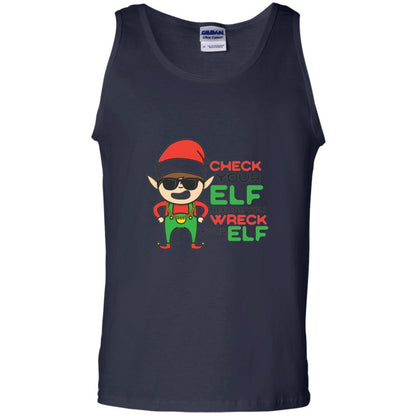 Christmas T-shirt Check Your Elf Before You Wreck Your Elf Navy