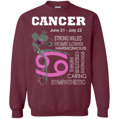 Cancer Strong Willed Home Loing Harmonious Faithful Creative Spontaneous Caring Sympathetic Maroon
