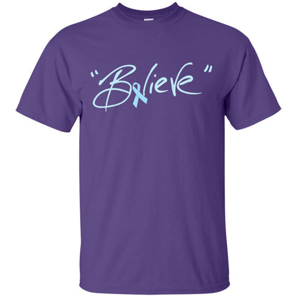 Prostate Cancer Awareness Shirt Blue Ribbon Believe Purple