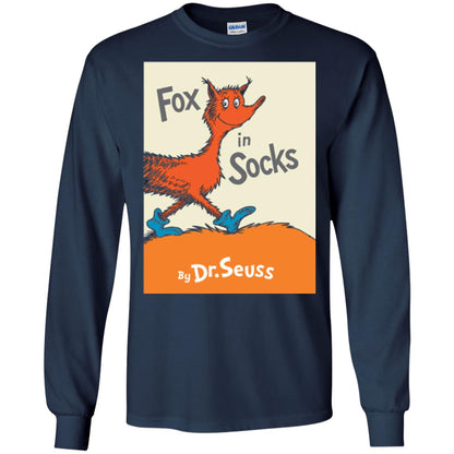Dr. Seuss Fox In Socks Book Lover T-shirt Navy