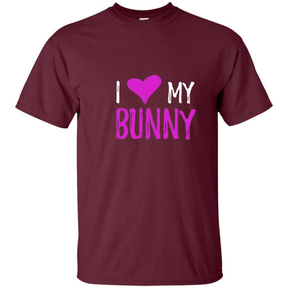 Bunny Rabbit Mom Shirt I Love My Bunny Maroon
