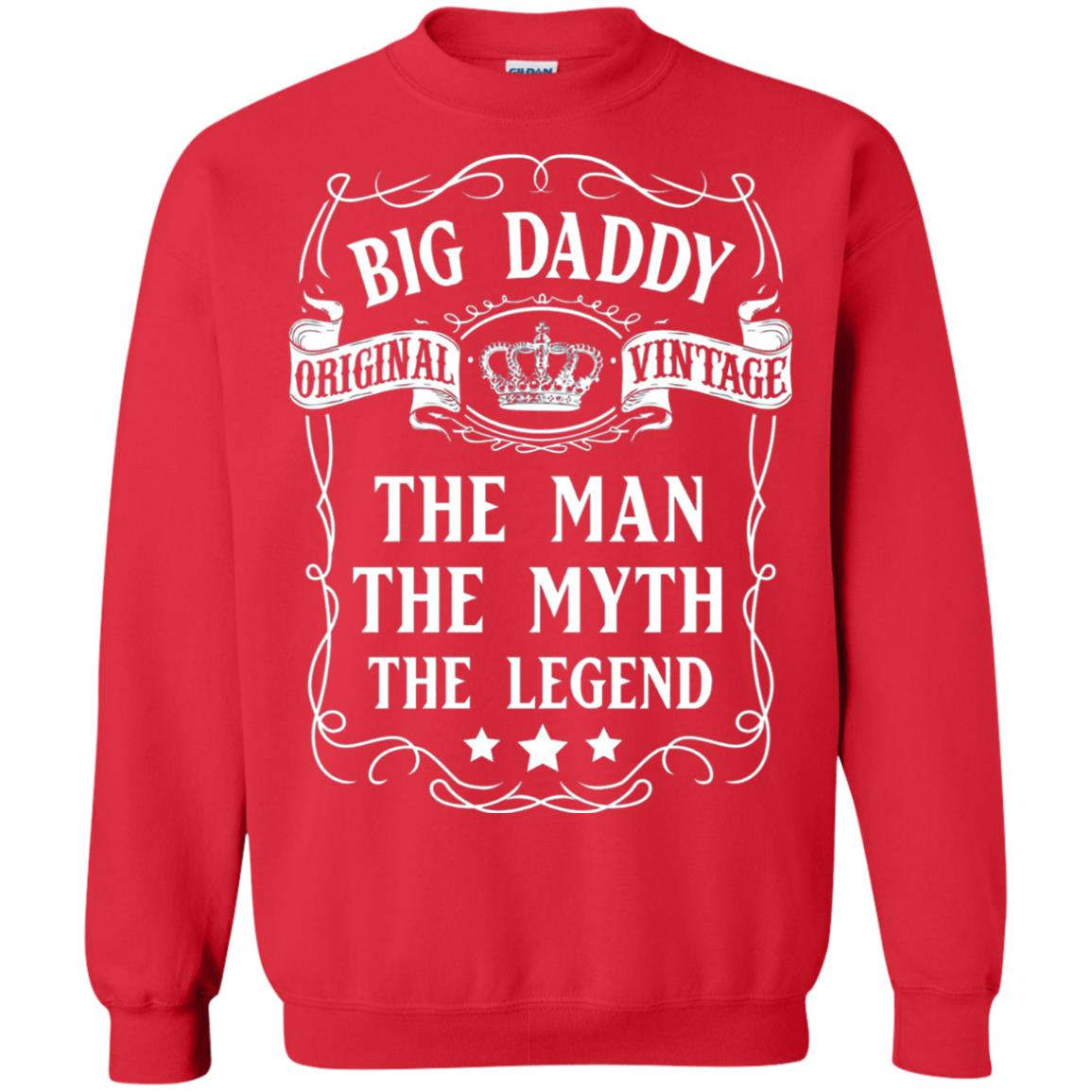 Big Daddy Original Vintage The Man Myth Legend Grandfather T-shirt Red