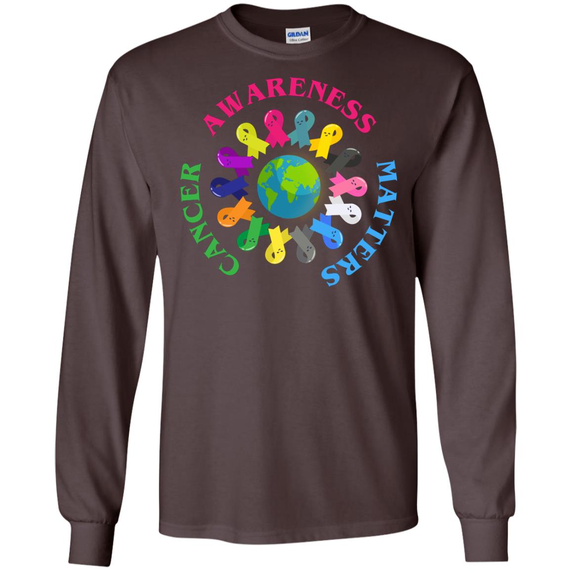 All Cancer Ribbons For All Cancer Awareness T-shirt Dark Chocolate