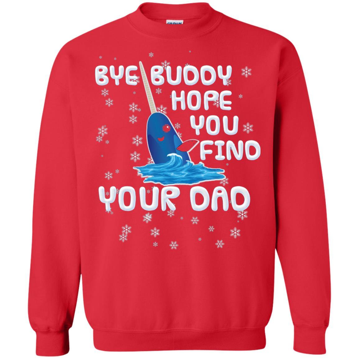 Funny Narwhal T-shirt Bye Buddy Hope You Find Your Day Red