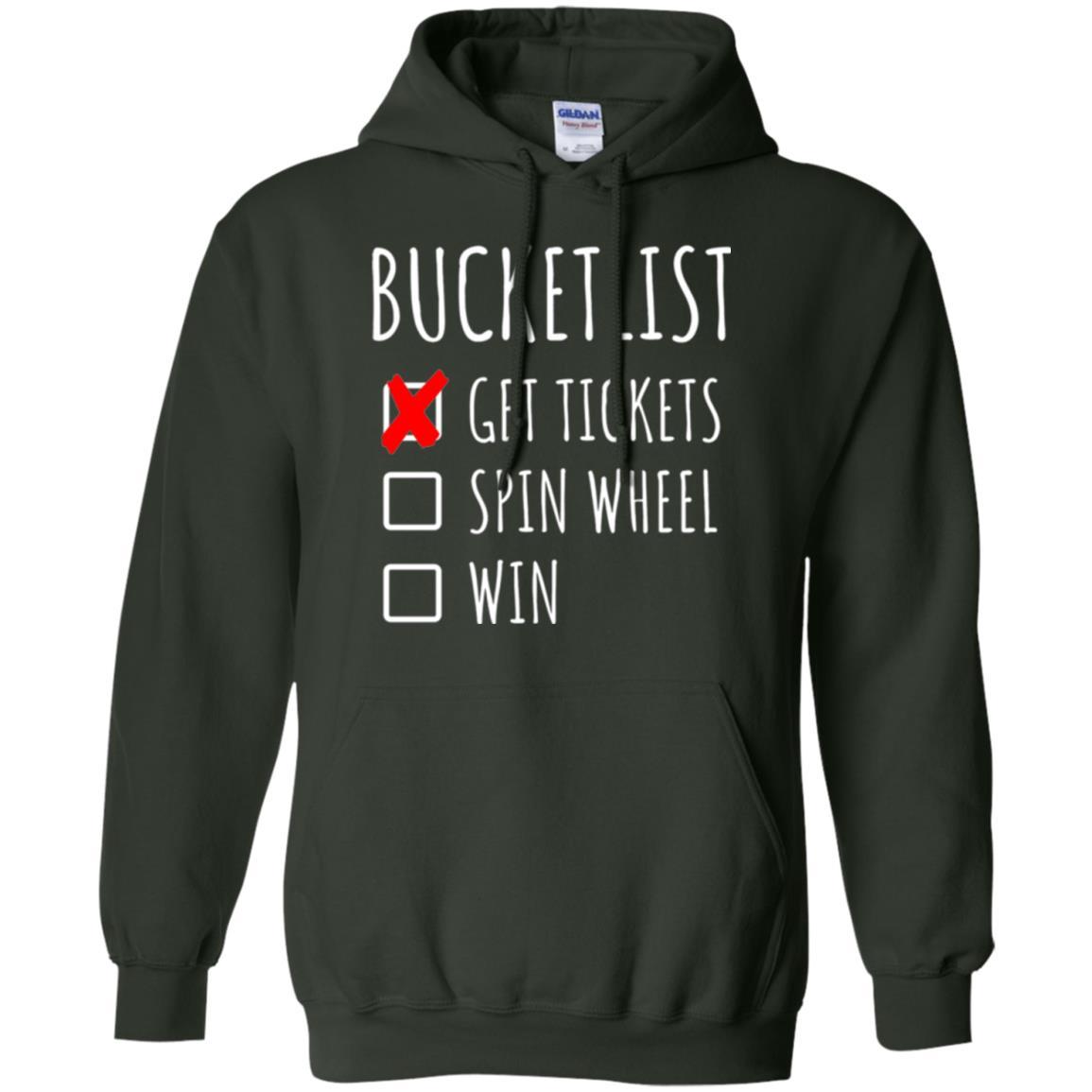 Game Show T-shirt Bucket List Spin Wheel Win Forest Green
