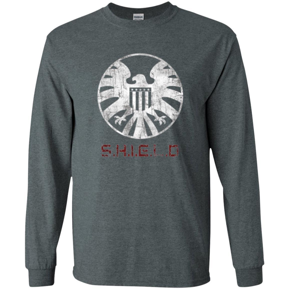 Film T-shirt Agents Of Shield Distressed Logo Graphic Dark Heather
