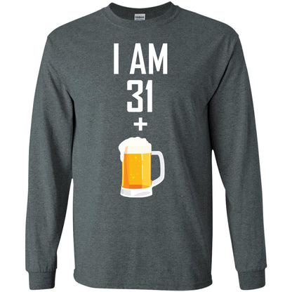 I Am 31 Plus 1 Beer 32th Birthday T-shirt Dark Heather