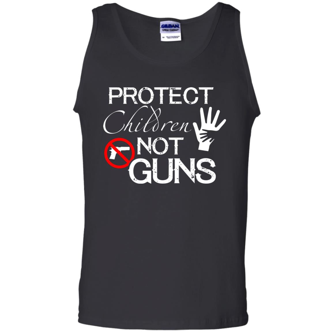 Anti Gun T-shirt Protect Children Not Gun Black