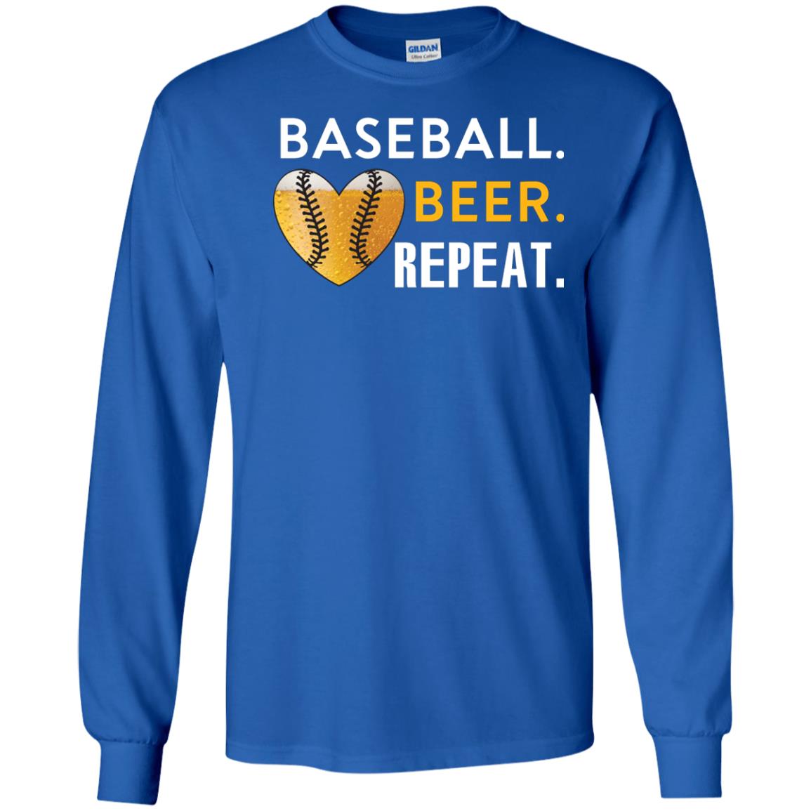 Baseball Lover T-shirt Beer Repeat Royal