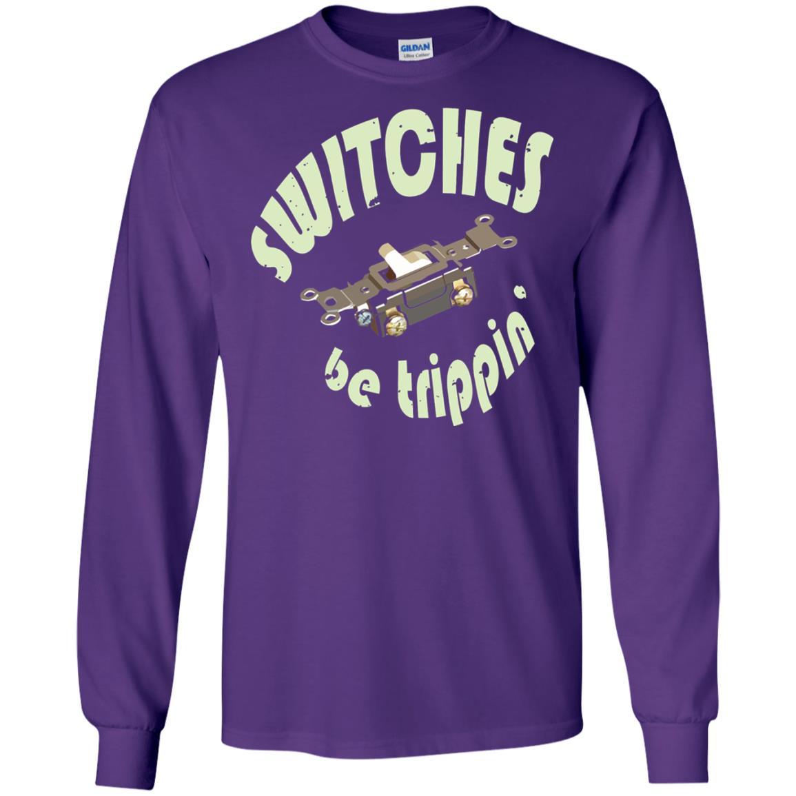 Electrician T-shirt Switches Be Trippin Purple