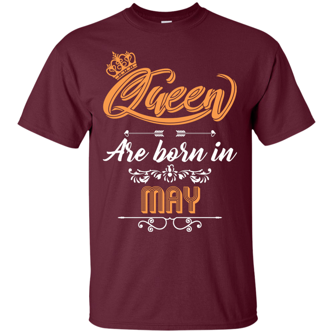 Brithday T-Shirt Queen Are Born In May Maroon