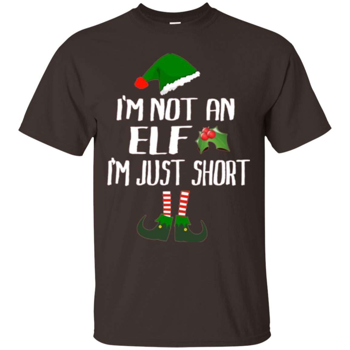 Funny Christmas T-shirt I_m Not An Elf I_m Just Short Dark Chocolate