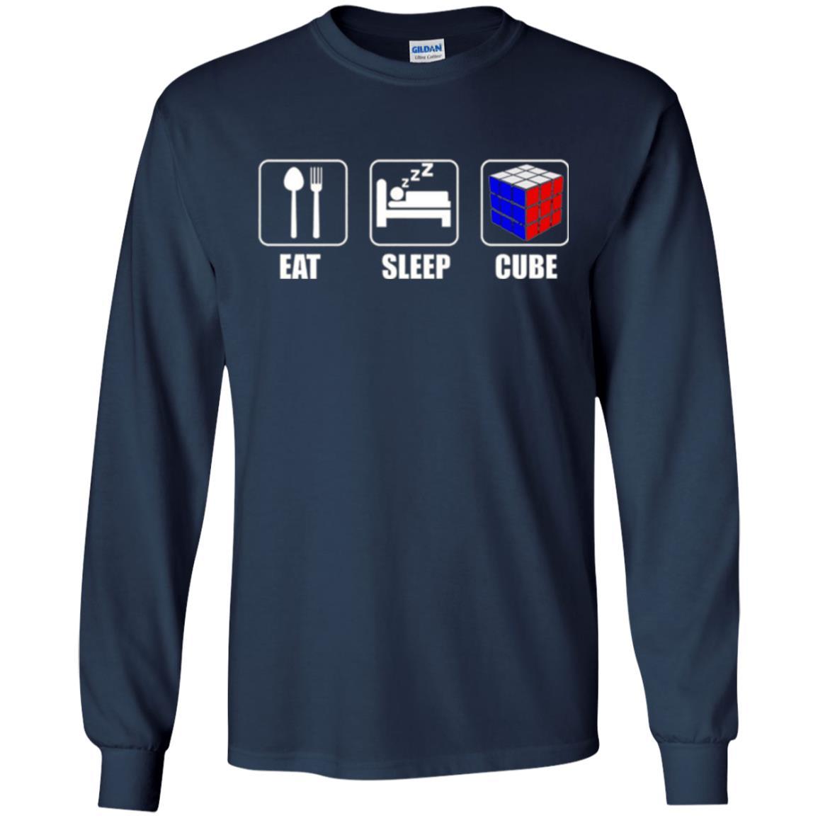 Rubik Lover T-shirt Eat Sleep Cube T-shirt Navy