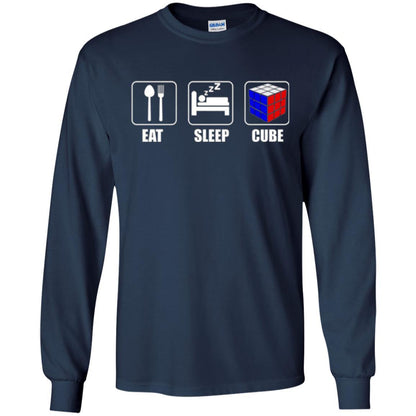 Rubik Lover T-shirt Eat Sleep Cube T-shirt Navy