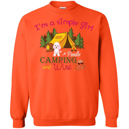 I’m A Simple Girl I Love Poodle Camping And Wine Shirt Orange