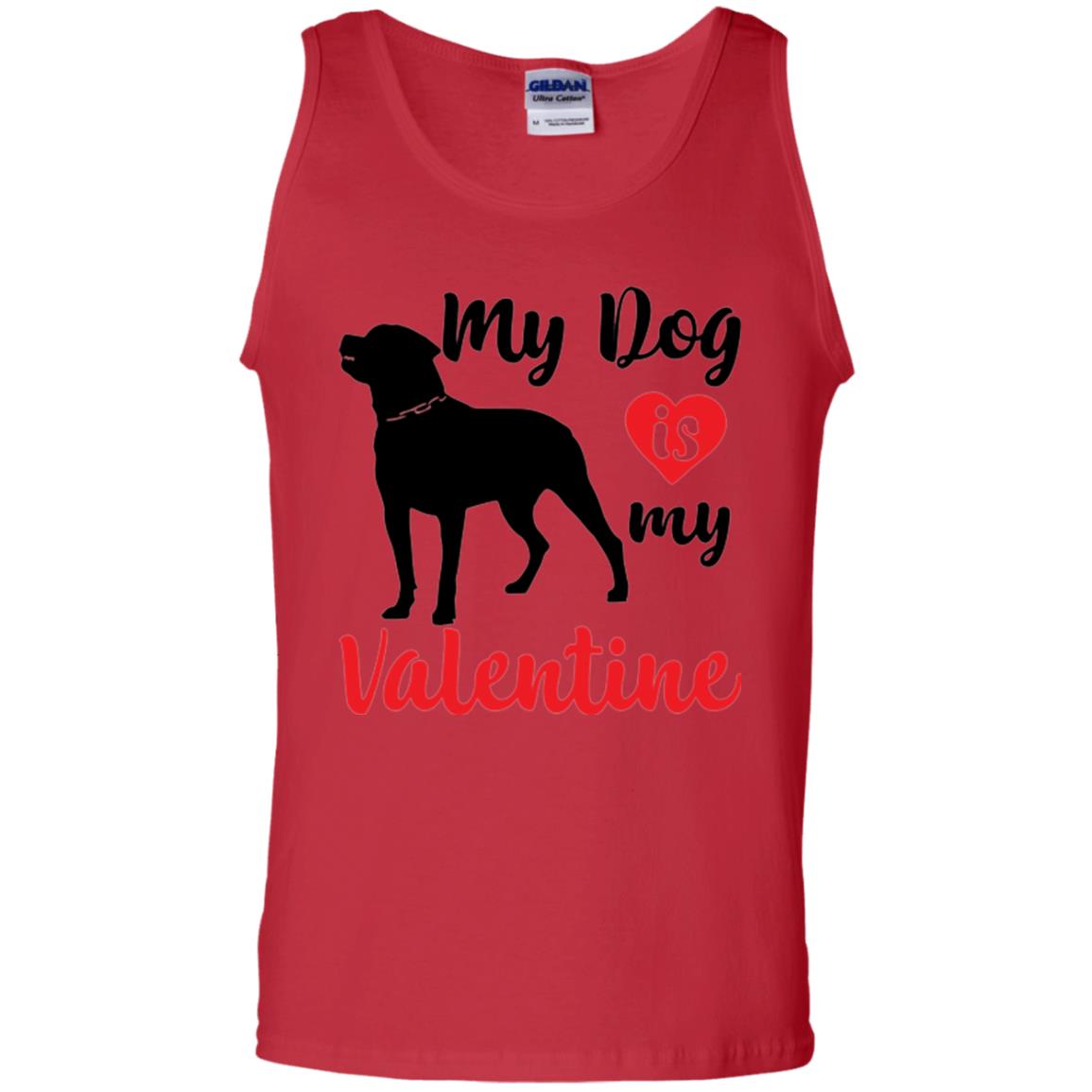 Dog Lover T-shirt My Dog Is My Valentine Red