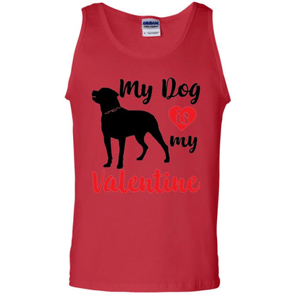 Dog Lover T-shirt My Dog Is My Valentine Red