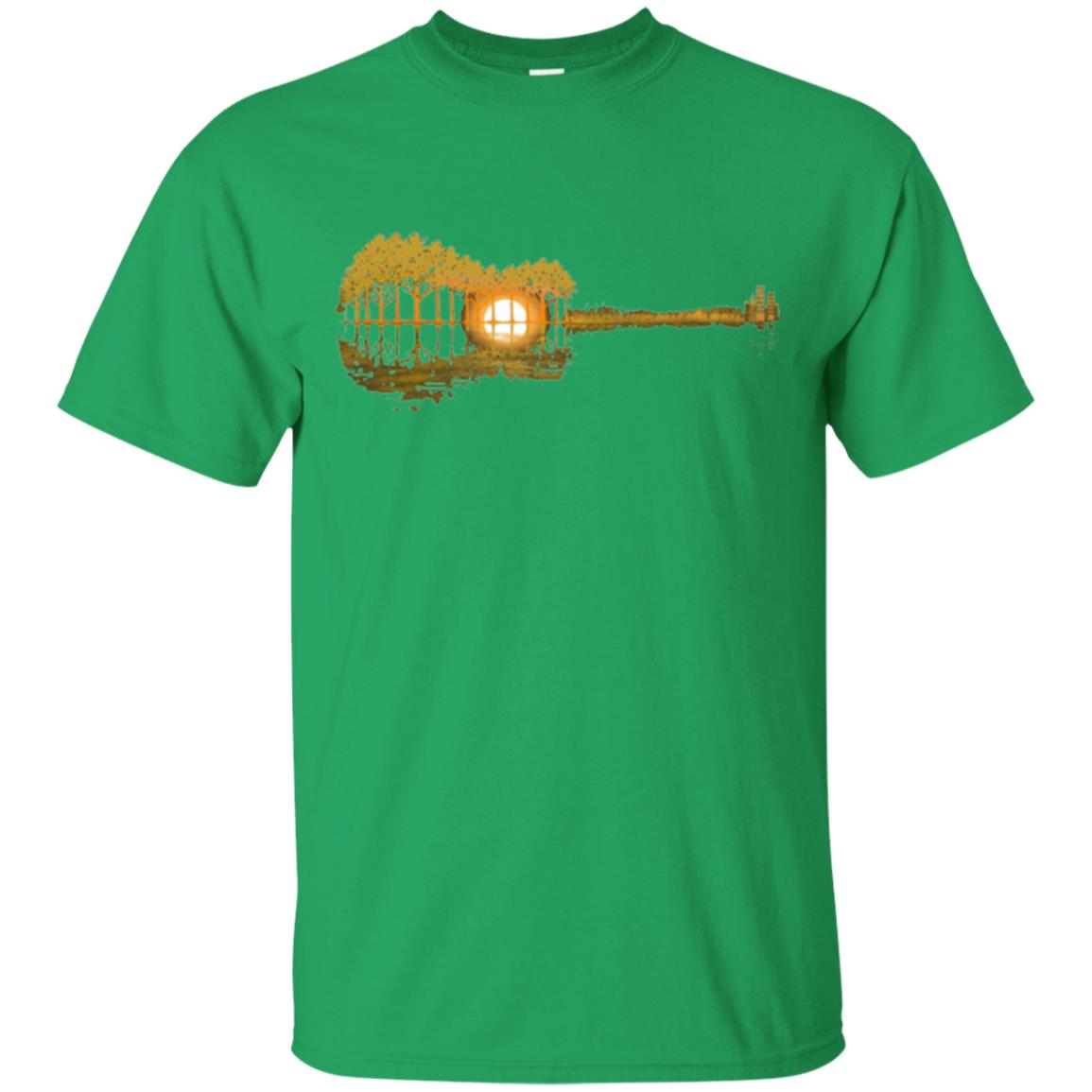 Guitar Lovers T-shirt Guitar Lake Shadow Irish Green