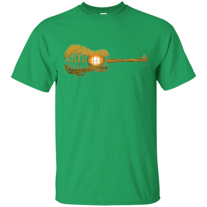 Guitar Lovers T-shirt Guitar Lake Shadow Irish Green