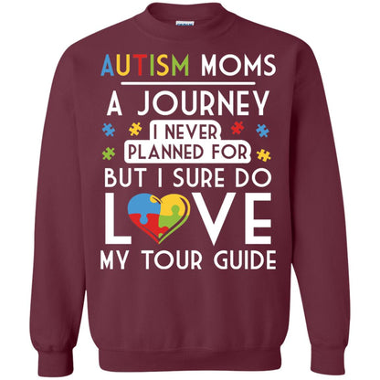 Autism Mom Shirt Autism Mom A Journey Of Love Maroon