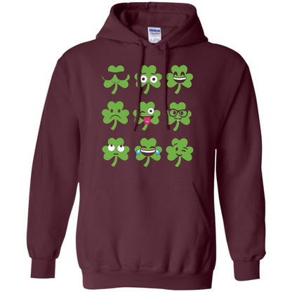 Emoji Shamrock St. Patrick_s Day T-shirt Maroon