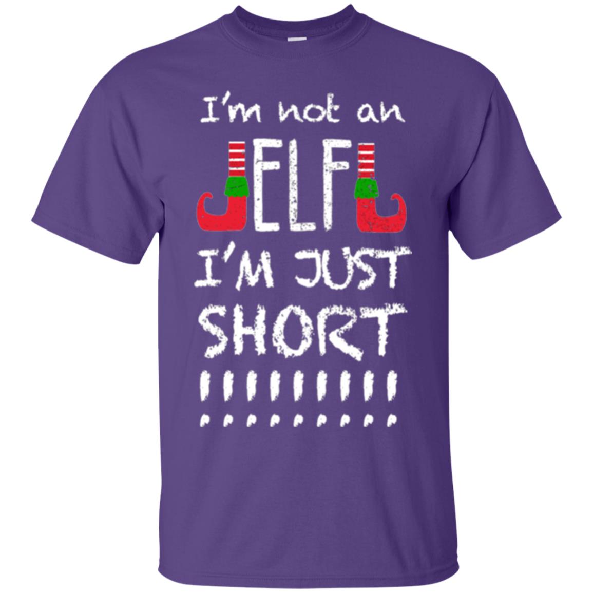 Christmas T-shirt I_m Not An Elf I_m Just Short Purple