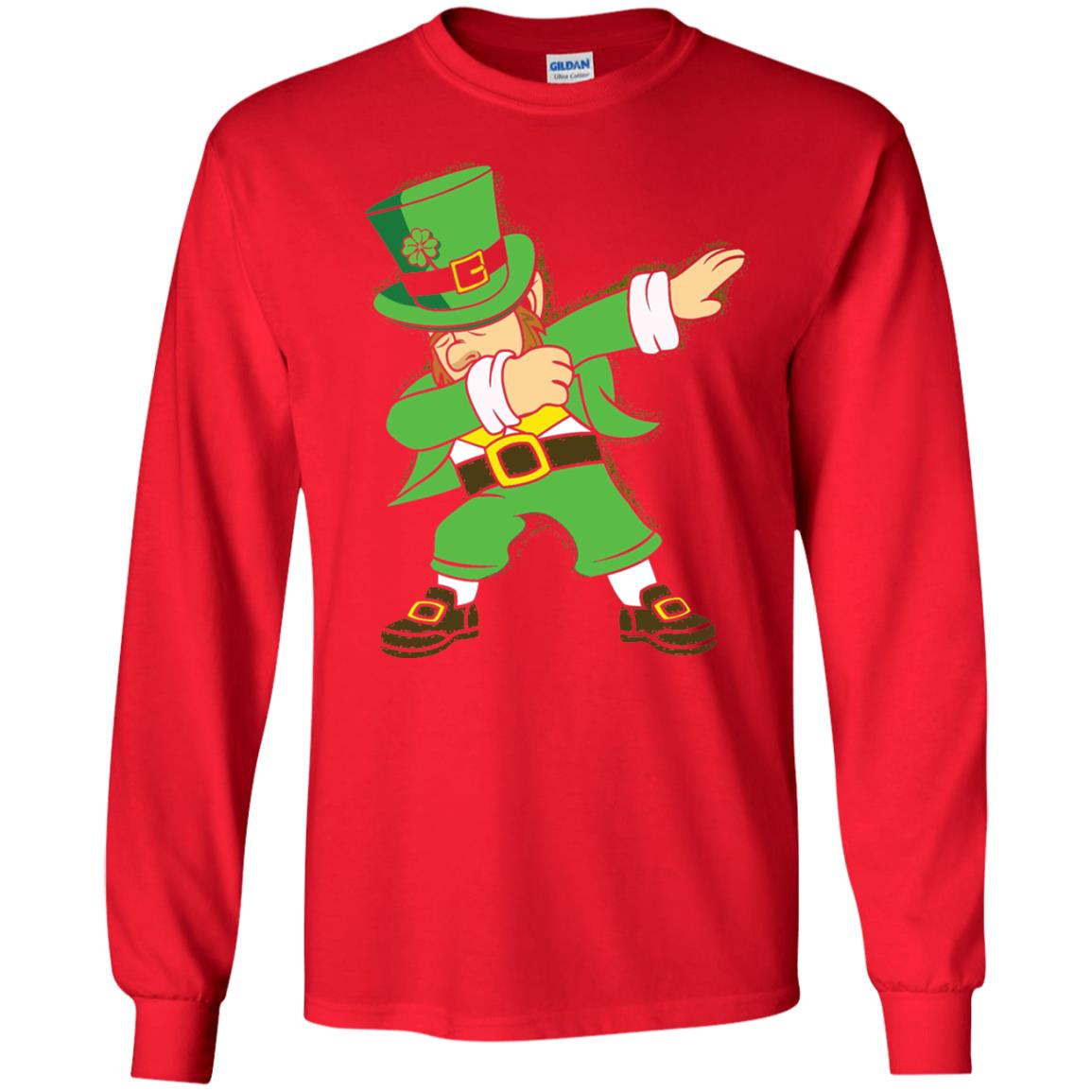 Dabbing Leprechaun Irish Dab Dance St Patrick_s Day T-shirt Red