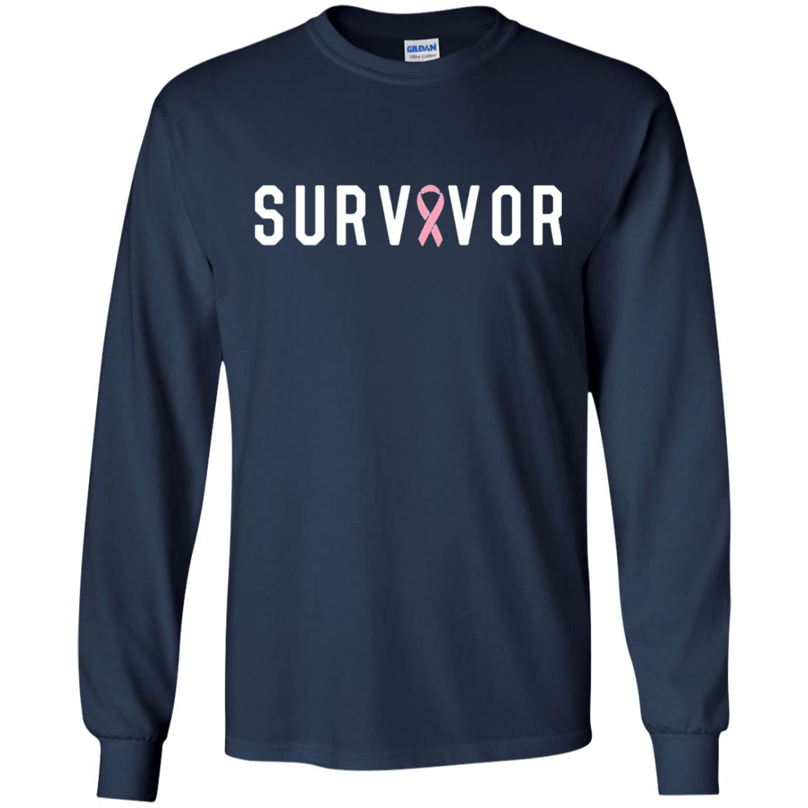 Breast Cancer Survivor We Did It T-shirt Pink Ribbon Navy