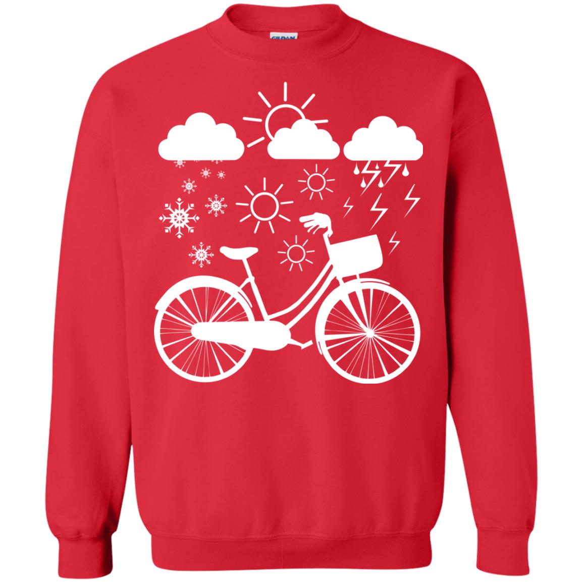 Bicycle All Weather Cyclist T-shirt For Bicycle Lover Red