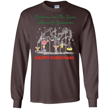 Christmas Isn't The Same Without A Chemistree Happy Christmas T-shirt Dark Chocolate