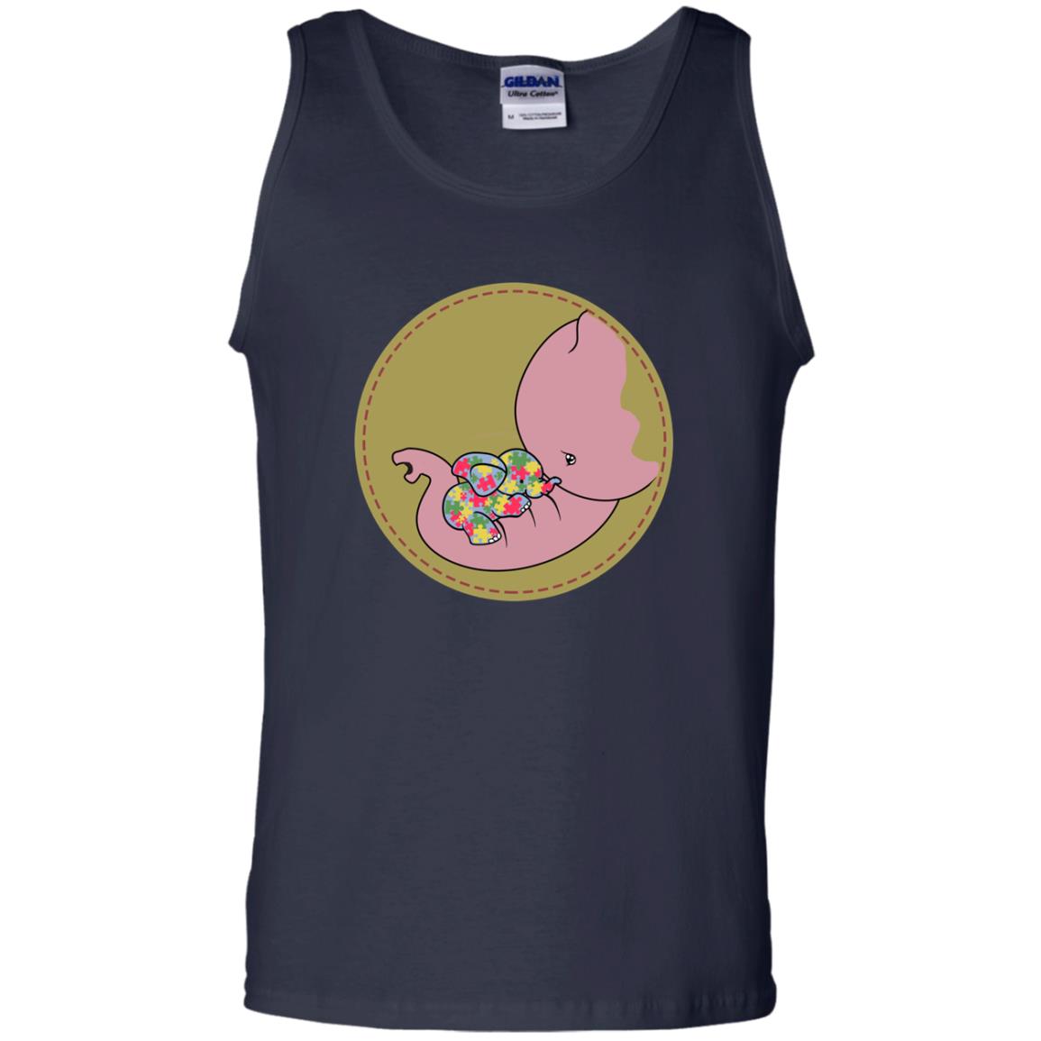 Elephant Mom And Baby Autism Awareness Shirt Navy