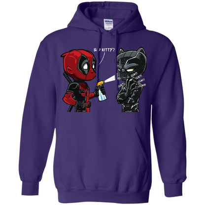 Deadpool Black Panther Bad Kitty Film Lover T-shirt Purple