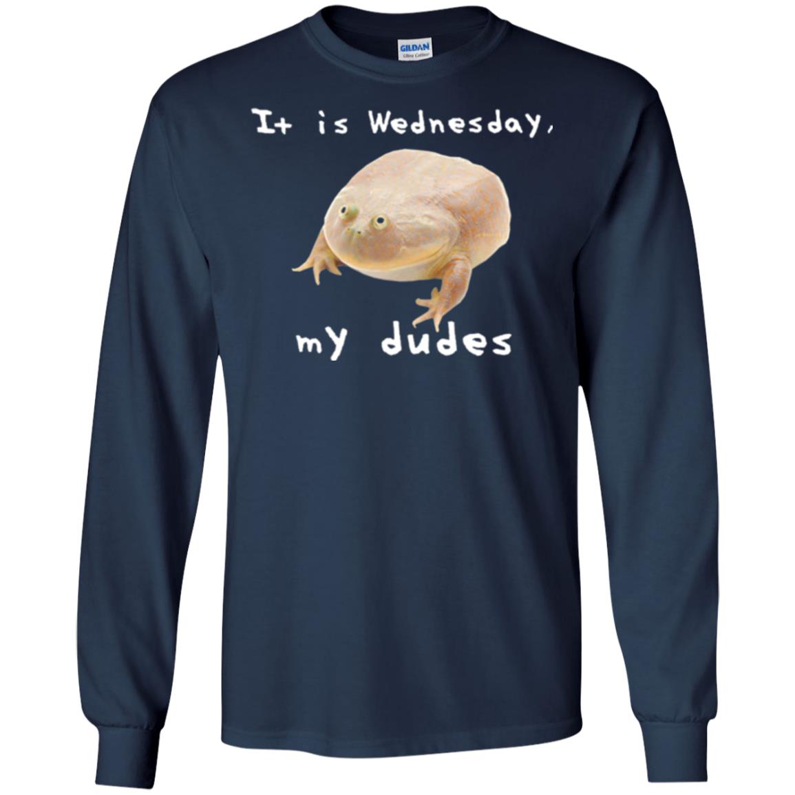 Funny Frog T-shirt It Is Wednesday My Dudes Navy