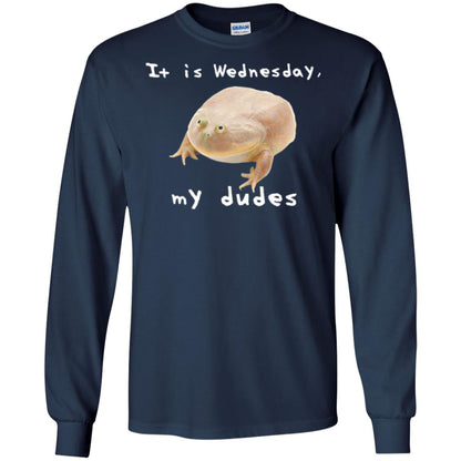 Funny Frog T-shirt It Is Wednesday My Dudes Navy