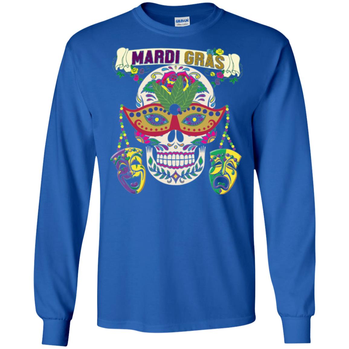 Mardi Gras Skull T-shirt Royal