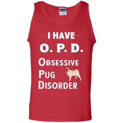 Dog Lovers T-shirt I Have Opd Obsessive Pug Disorder Red