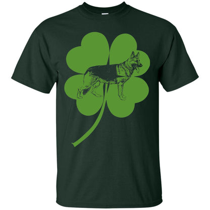 German Shepherd Shamrock St. Patrick_s Day T-shirt Forest