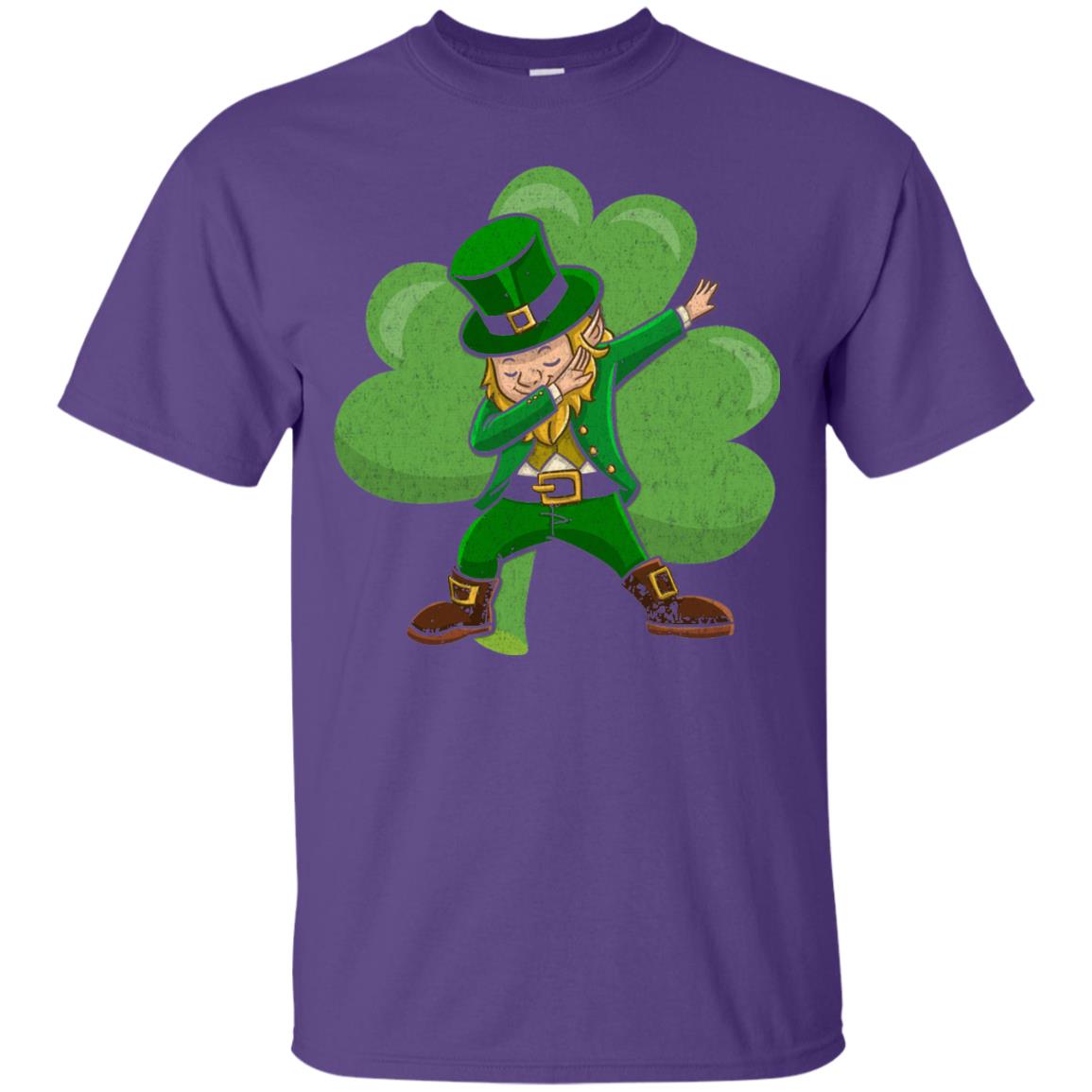 Funny Dabbing Leprechaun Shirt St Patricks Day T-shirt Purple