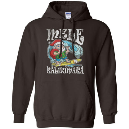 Christmas T-shirt Mele Kalikimaka Santa Hawaii Dark Chocolate