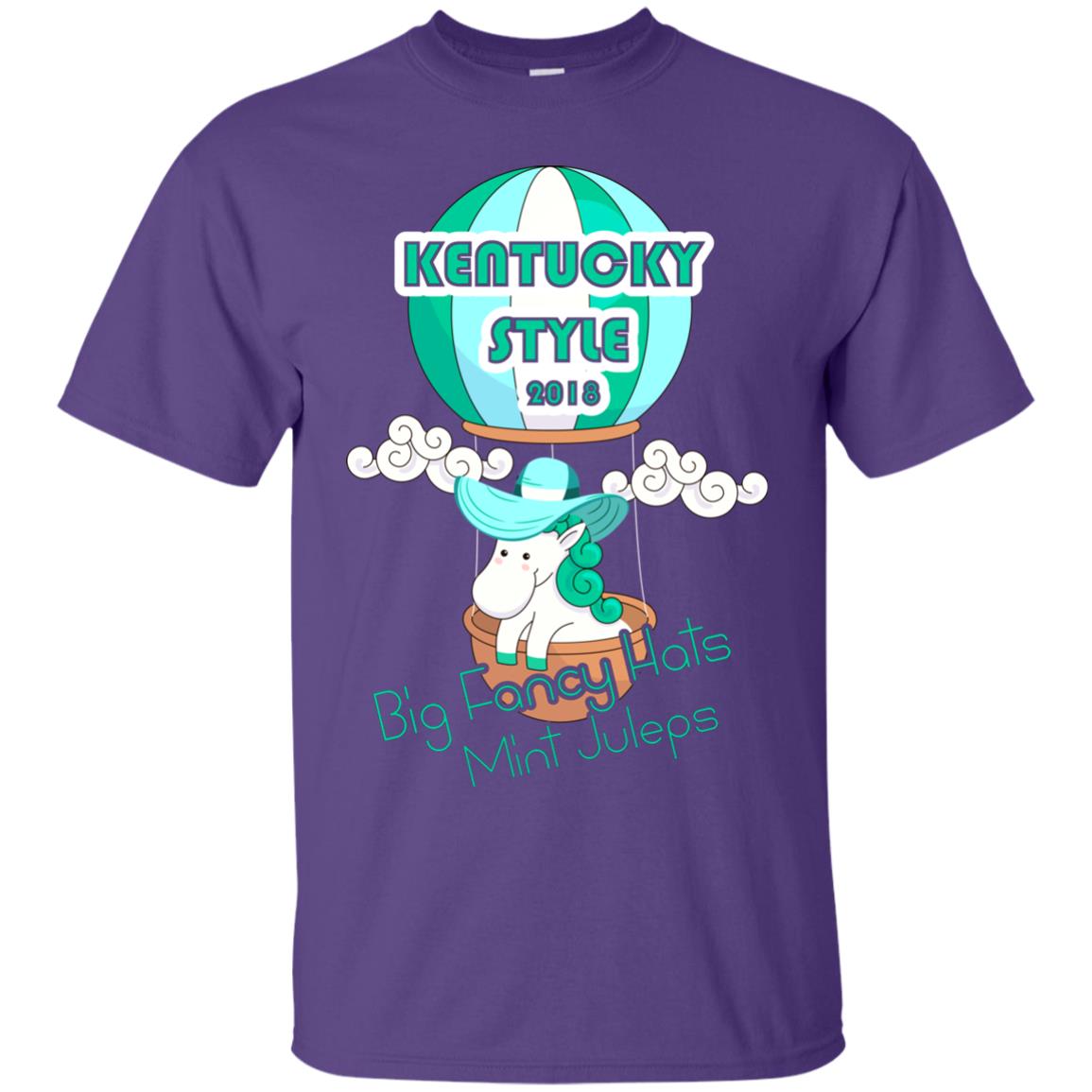 Kentucky Style 2018 Big Fancy Hats Mint Juleps Horse Racing Shirt Purple