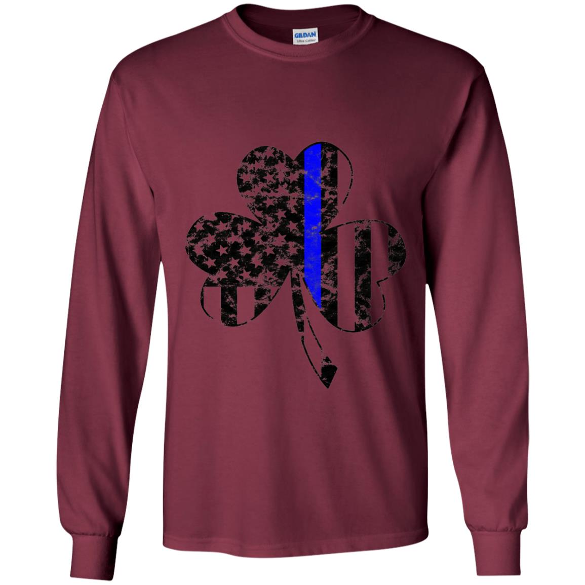 Shamrock Irish Flag St Patrick_s Day T-shirt Maroon