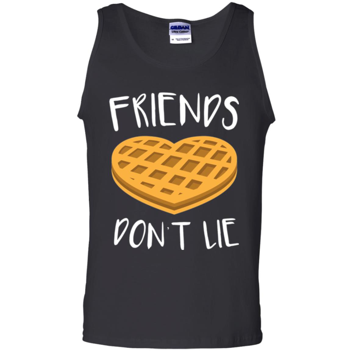 Funny Waffle T-shirt Friends Don_t Lie Black