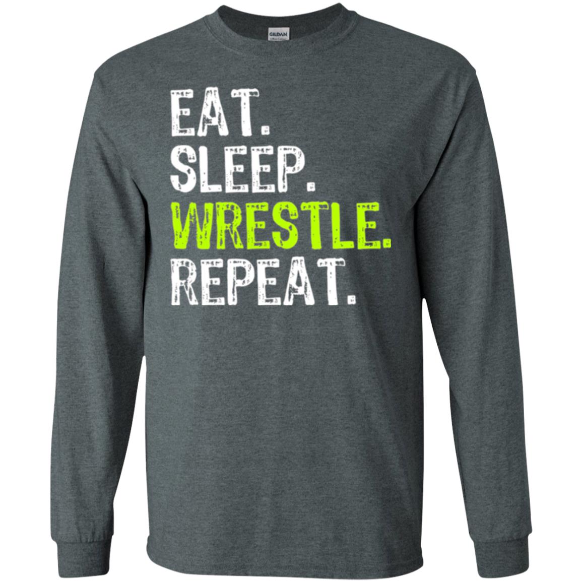 Wrestling T-shirt Eat Sleep Wrestle Repeat Dark Heather