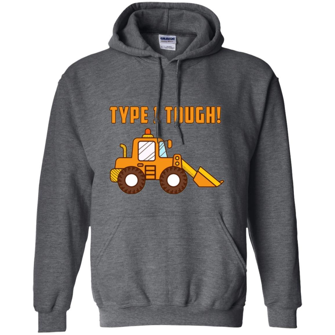 Type 1 Tough Bulldozer Diabetic Diabetes T-shirt Dark Heather