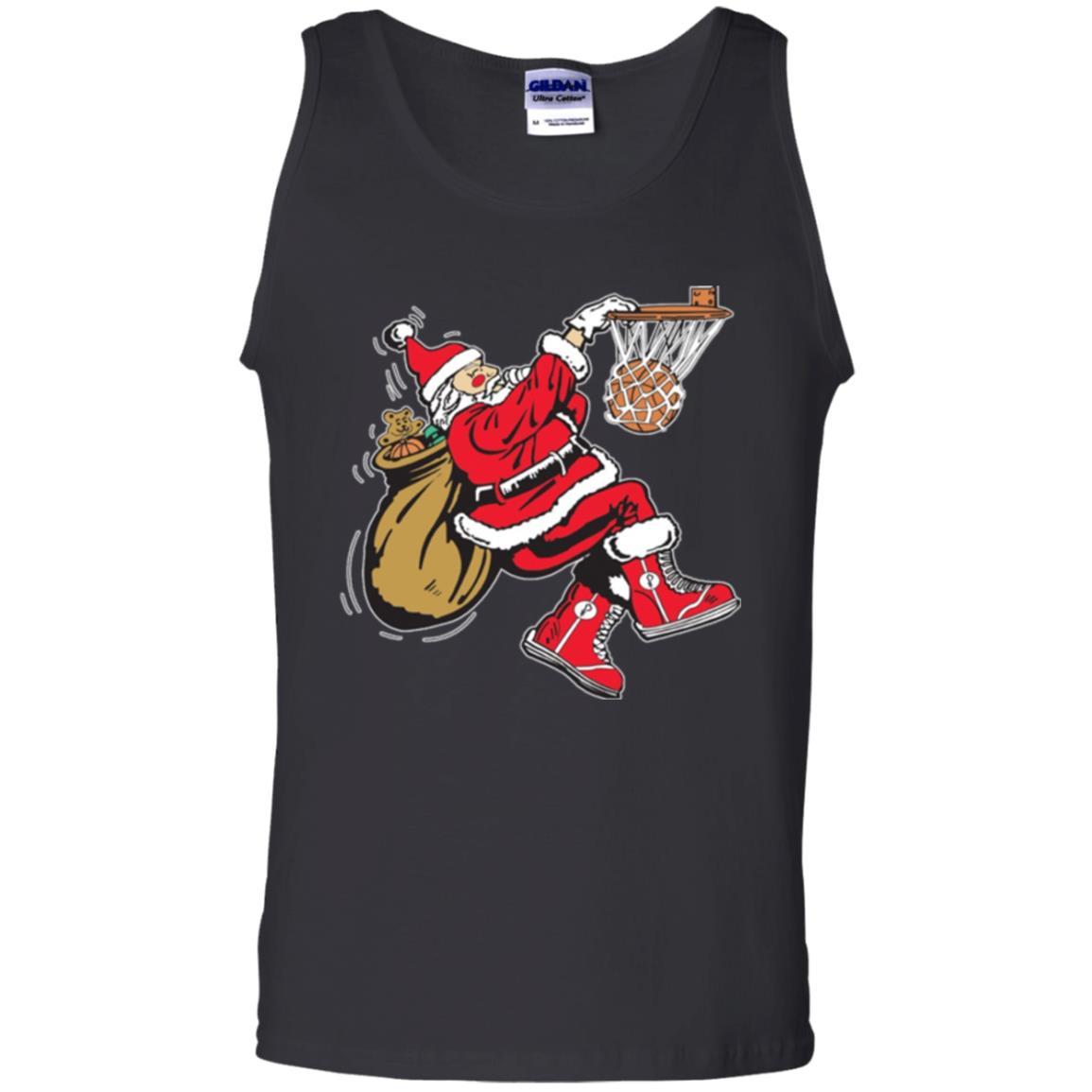 Christmas T-shirt Basketball Santa Claus Black