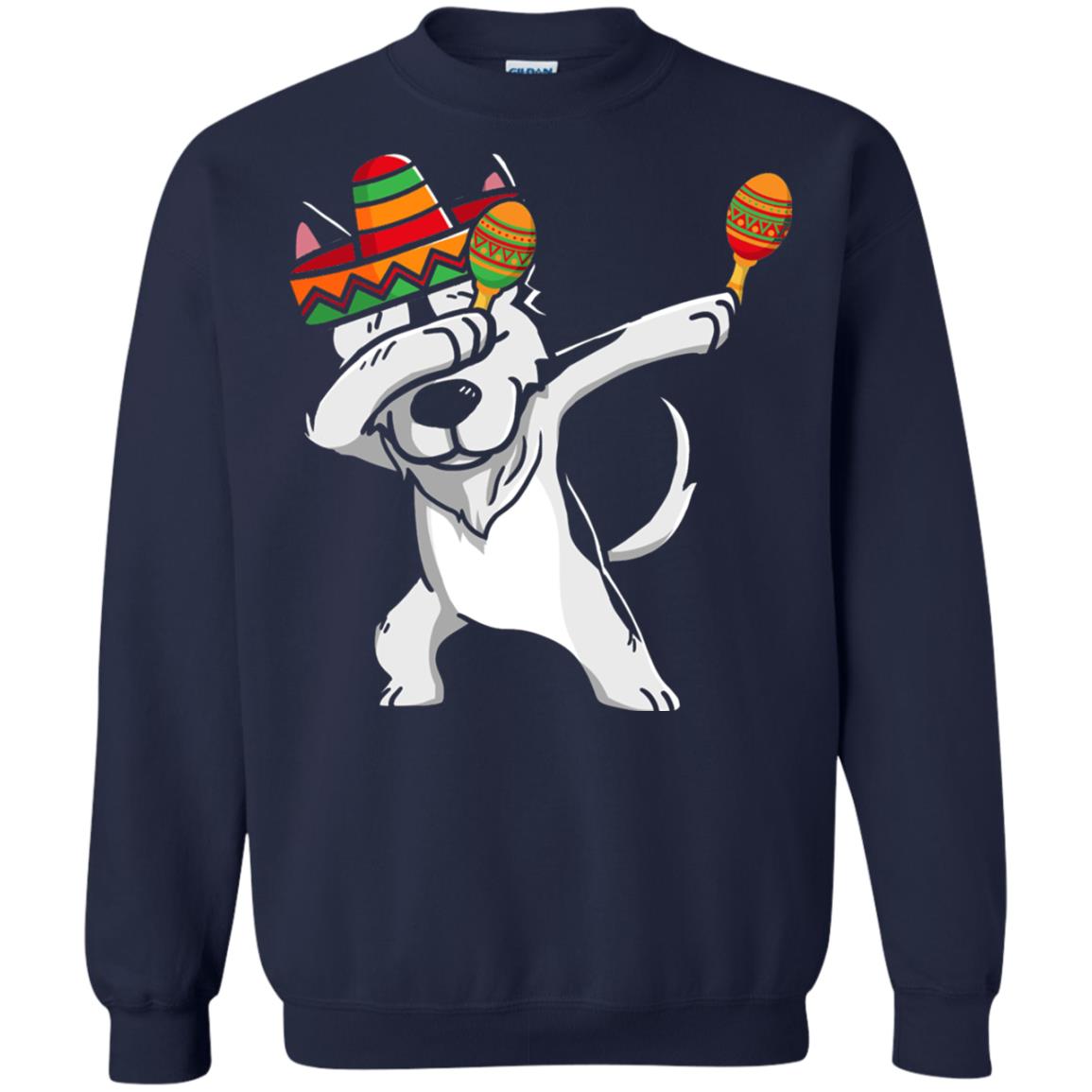 Dabbing Husky Funny Cinco De Mayo T-shirt Navy