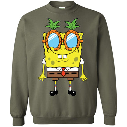 Nickelodeon Spongebob Squarepants Pineapple Glasses T-shirt Military Green