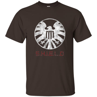 Film T-shirt Agents Of Shield Distressed Logo Graphic Dark Chocolate